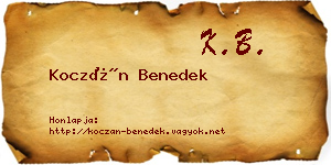 Koczán Benedek névjegykártya
