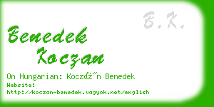 benedek koczan business card